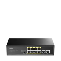 CUDY Switch 8x100Mbps (8xPOE+) + 2x100Mbps Uplink, Fémházas Asztali, FS1010P
