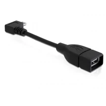 DELOCK kábel USB 2.0 Micro-B male 90 fokos to USB 2.0-A female OTG, 11cm
