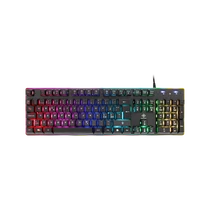 DELTACO GAMING Billentyűzet GAM-021-RGB, 105 keys, Nordic layout, membrane switches, orange LED lighting, USB, black/RGB