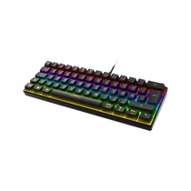 DELTACO GAMING Billentyűzet GAM-075-DE, mini mechanical keyboard, 60% German Layout, RGB, red switch, black