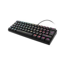 DELTACO GAMING Billentyűzet GAM-075B, mini mechanical keyboard, 60% PAN-Nordic Layout, RGB, brown switchws, black