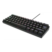 DELTACO GAMING Billentyűzet GAM-075, mini mechanical keyboard, 60% PAN-Nordic Layout, RGB, red switch, black