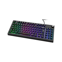 DELTACO GAMING Billentyűzet GAM-110-UK, DK230 Membrane Running RGB TKL Keyboard with numpad, UK Layout, black