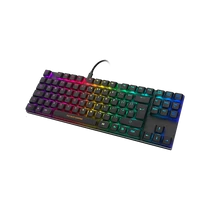 DELTACO GAMING Billentyűzet GAM-111-UK, UK Layout Low profile mechanical RGB keyboard, Outemu Red switches, black/RGB