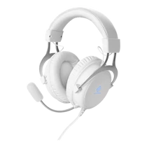 DELTACO GAMING Fejhallgató mikrofonnal GAM-030-W, WH85 headset, 57mm element, aluminum frame, LED, white