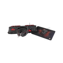 DELTACO GAMING Gamer szett GAM-023UK, 4-in-1 Gaming Gear Kit, UK Keyboard/Mouse/Mousepad/Headset, black