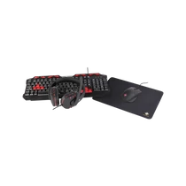 DELTACO GAMING Gamer szett GAM-023, 4-in-1 Gaming Gear Kit, Keyboard/Mouse/Mousepad/Headset, black