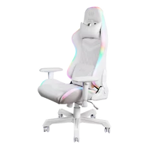 DELTACO GAMING WCH90 RGB Gaming chair in imitation leather, 332 different RGB modes, neck cushion, back cushion, white