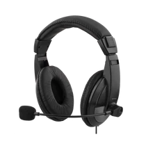 DELTACO USB Sztereo headset, HL-57, 40mm drivers, 32 ohm, 20Hz-20kHz, 96dB ± 3dB, FEKETE Bulk