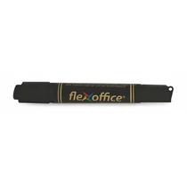 FLEXOFFICE Alkohos marker, 0,8/6,0 mm, kúpos/vágott, kétvégű, "PM04", fekete