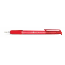 FLEXOFFICE Golyóstoll, 0,4 mm, nyomógombos, "EasyGrip", piros