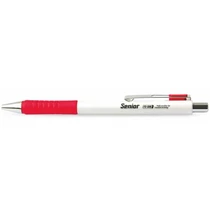 FLEXOFFICE Golyóstoll, 0,4 mm, nyomógombos, "Senior", piros