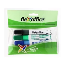 FLEXOFFICE Táblamarker, 2,5 mm, kúpos, szett, "WB02", 4 szín