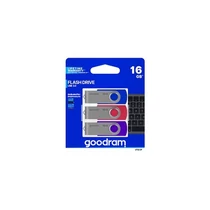 GOODRAM Pendrive 16GB, UTS2 USB 2.0, 3db/csomag (Kék,Piros,Lila)