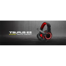 KWG gaming headset TAURUS E2 piros világítás USB+3,5mm jack