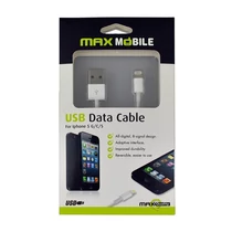 MAX MOBILE Adatkábel Lightning, 1 m, Fehér
