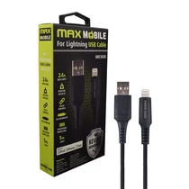 MAX MOBILE Adatkábel UDC3028 Lightning, 1 m, Kevlár, Fekete