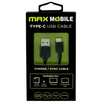 MAX MOBILE Adatkábel USB-USB-C, 1 m, Fekete