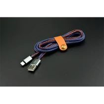 OMEGA adatkábel, USB-C, 2A töltési sebesség, USB 3.0 adatátvitel, 1m, farmer, kék