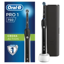 ORAL-B PRO 750 Black Elektromos Fogkefe (CrossAction fejjel + utazótok)