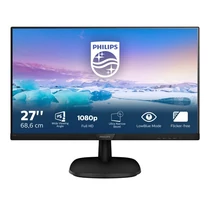 PHILIPS IPS monitor 27" 273V7QDSB, 1920x1080, 16:9, 250cd/m2, 4ms, 75Hz, VGA/DVI-D/HDMI