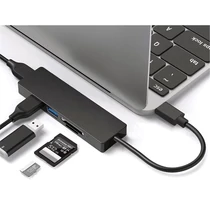 PLATINET USB HUB 3.0, 5in1 USB-C dokkoló, 3x USB 3.0, microSD/SD READER BLACK