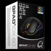 QPAD DX-80 Vezetékes gamer egér, 8000 DPI, USB, fekete
