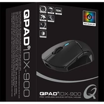 QPAD DX-900 Vezeték nélküli gamer egér, 16000 DPI, fekete