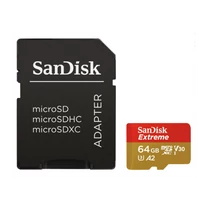 SANDISK MICROSD EXTREME KÁRTYA 64GB, 160MB/s, A2 C10 V30 UHS-I U3