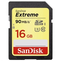 SANDISK Memóriakártya SDHC EXTREME KÁRTYA 16GB, 90MB/S, UHS-1, CL10, U3