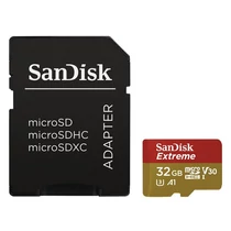 SANDISK memóriakártya MICRO SD EXTREME 32GB + Adapter, 100Mb/s, UHS-I, V30, A1 + Rescue Pro