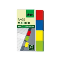SIGEL Jelölőcímke, műanyag, 4x40 lap, 20x50 mm, SIGEL "Clear", vegyes szín