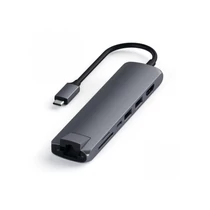 Satechi Aluminium Type-C Slim Multiport (1xHDMI 4K,2x USB-A,1x SD,1x Ethernet) - Space Grey