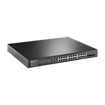 TP-LINK Switch 24x1000Mbps (24xPOE+) + 4x1Gigabit SFP+ + 2 konzol port, Menedzselhető, TL-SG3428MP