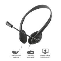 TRUST Fejhallgató mikrofonnal 21665, Primo Chat Headset for PC and laptop