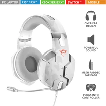 TRUST Gamer Fejhallgató mikrofonnal 20864, GXT 322W Carus Gaming Headset - snow camo
