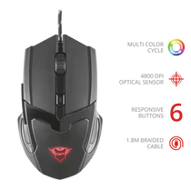 TRUST Gamer Vezetékes egér 21044, GXT 101 GAV Gaming Mouse - black