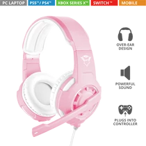 TRUST Gamer fejhallgató mikrofonnal 23203, GXT 310P Radius Gaming Headset - pink