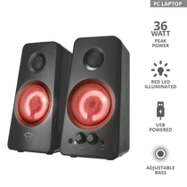 TRUST Megvilágított 2.0 hangszórókészlet 21202, GXT 608 Tytan Illuminated 2.0 Speaker Set