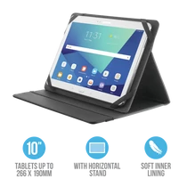 TRUST Összehajtható védőtok és állvány 10"-os táblagépekhez 20058, Primo Folio Case with Stand for 10" tablets - black