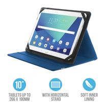 TRUST Összehajtható védőtok és állvány 10"-os táblagépekhez 20315, Primo Folio Case with Stand for 10" tablets - blue