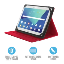 TRUST Összehajtható védőtok és állvány 10"-os táblagépekhez 20316, Primo Folio Case with Stand for 10" tablets - red