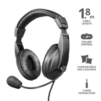 TRUST Fejhallgató mikrofonnal 21661, Quasar Headset for PC and laptop