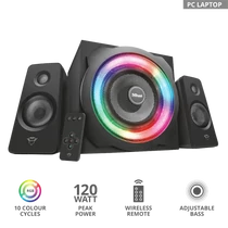 TRUST RGB-megvilágítású 2.1 hangszórókészlet 22944, GXT 629 Tytan RGB Illuminated 2.1 Speaker Set
