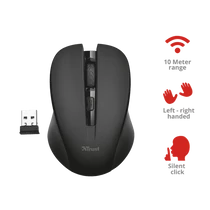 TRUST Vezeték nélküli csendes optikai egér 21869, Mydo Silent Click Wireless Mouse - black