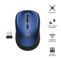 TRUST Vezeték nélküli egér 19663, Yvi Wireless Mouse - blue