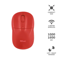TRUST Vezeték nélküli egér 20787, Primo Wireless Mouse - red
