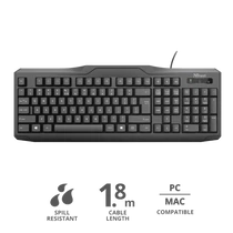 TRUST Vezetékes Billentyűzet 20628, ClassicLine Keyboard HUN