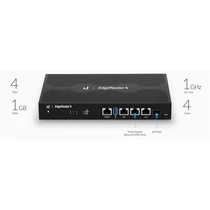 UBiQUiTi Router - ER-4 - EdgeRouter 3 GbitLAN, 1 SFP Port, 1 RJ45 Port, Silent, Fanless. Fémházas