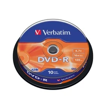 VERBATIM DVD-R lemez, AZO, 4,7GB, 16x, 10 db, hengeren,